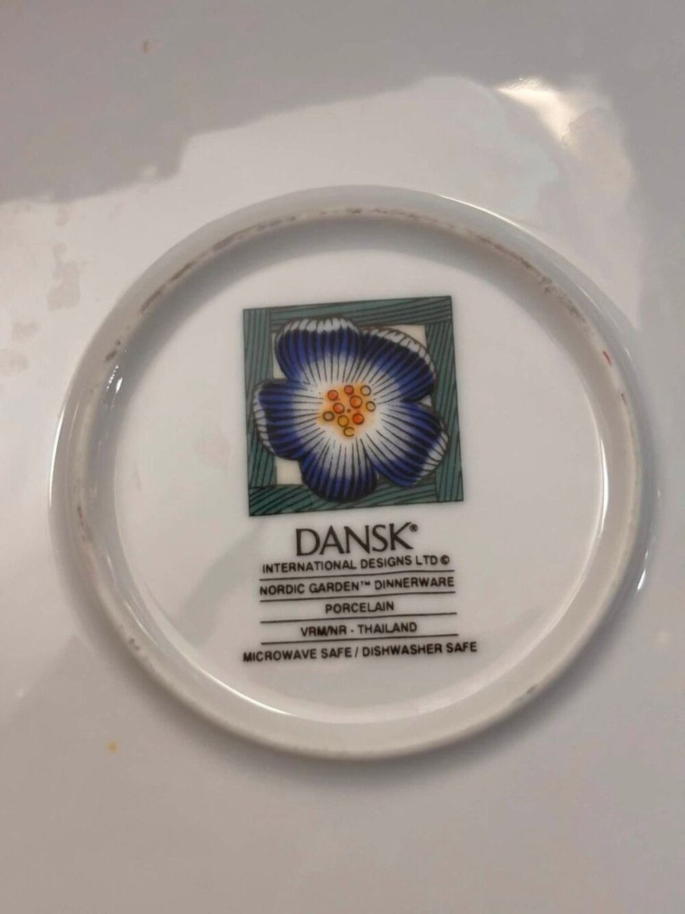 Dansk Nordic Garden 13" Chop Plate Scandinavian Round Platter Lattice Ribbon Flo - Picture 4 of 5